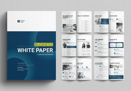 Business White Paper Template Design Layout