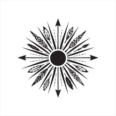 Fototapeta premium Radiant sunburst mandala sacred geometry vector illustration