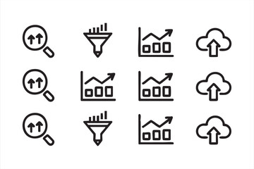 Fototapeta premium Business Analytics Icons for Charts, Metrics and Monitoring