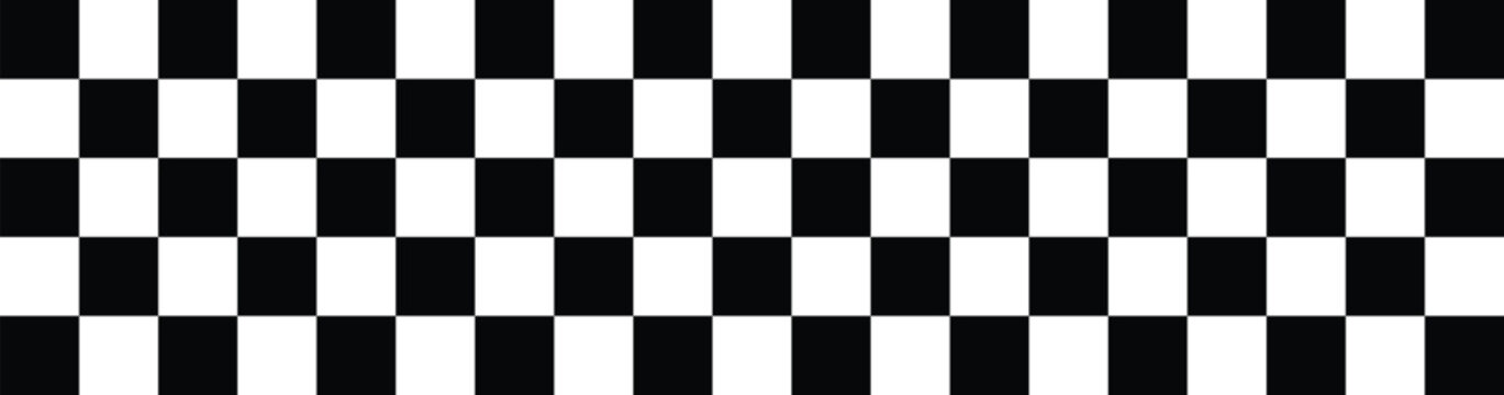 Black and white checkered seamless pattern. Endless background. Racing flag texture,stripe speed texture,repeating banners
