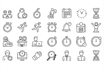 Time Management Icons for Productivity Dashboards and Scheduling Systems