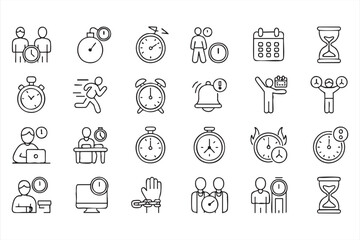 Productivity and Scheduling Icons for Digital Time Management Platforms