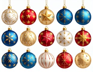Vibrant Christmas Ornaments Collection for Festive Holiday Decor.