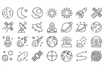 Cosmic and Universe Icons for Astronomy Apps and Research Design © MD.sahadat