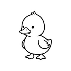 A cute yellow chick character and funny baby duckling illustration featuring a cartoon beak and isolated vector art for Easter