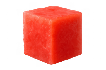 Watermelon cube piece cut on transparent background