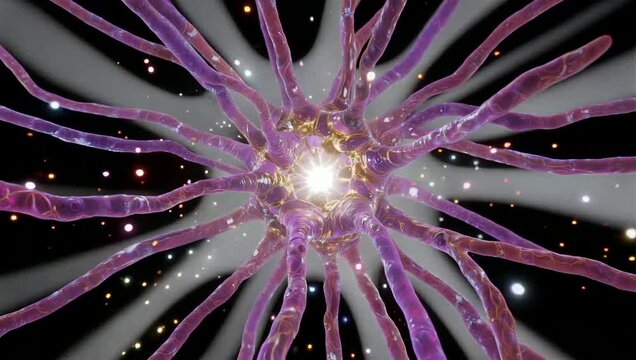 Abstract neuronlike structure with glowing center