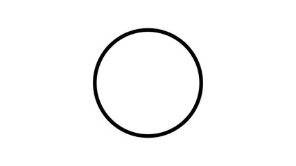 Minimalist animation of a simple black line circle frame on a solid white background, ideal for logo reveals, UI design, and framing video content.
