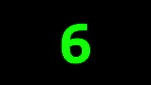 Green Digital Countdown Timer Animation 10 Seconds with Sliding Transition, Neon Numbers, Motion Graphics, and Loopable Visual Timer