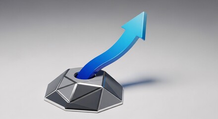 Business Growth Arrow Emerging from Solid Foundation Concept