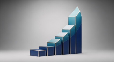 Corporate Success and Growth Concept with Ascending Abstract Structure