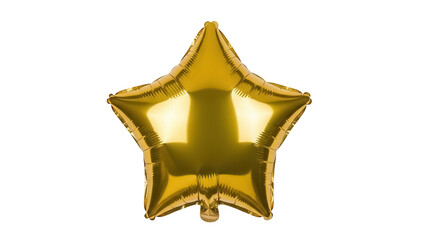 Golden star balloon isolated PNG on transparent background, festive party decoration for celebrations and special occasions © Noah