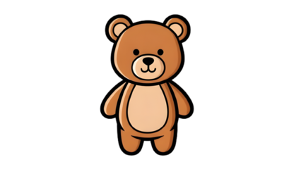 Cute brown teddy bear transparenr background