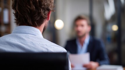 Business Interview Scene Focus on Candidate and Interviewer Interaction