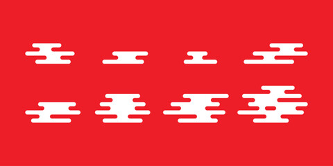 cloud cartoon icon japanese chinese new year pattern rain logo symbol sky fluffy vector doodle illustration graphic design simply red