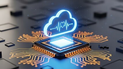 Digital healthcare technology and cloud computing with vital sign data processing