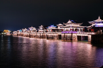 Chaozhou Ancient Town Night View, Hanjiang River, Guangdong China