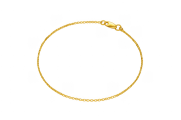 Golden chain bracelet or anklet with clasp on transparent background