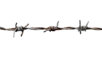 barbed wire isolated on white background 