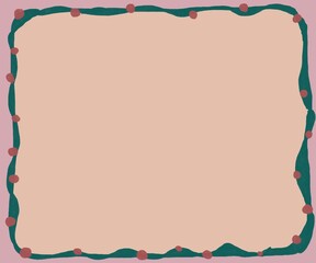 vintage frame with pink ribbon