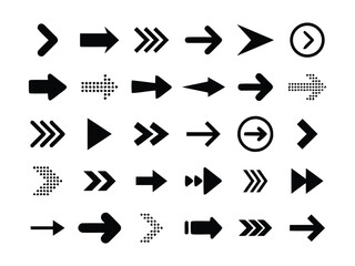 Arrow Icons Collection for Navigation. Direction Arrow Symbol Set