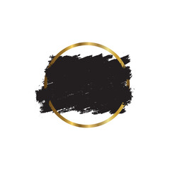 Gold Text Box, Isolated on White Background Vector