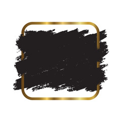 Gold Text Box, Isolated on White Background Vector