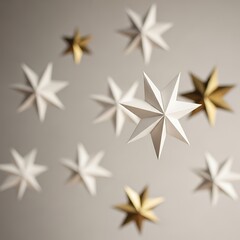 Obraz premium Elegant Christmas Stars Decoration - A Festive and Minimalist Holiday Display.