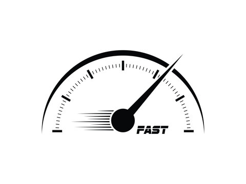 Speedometer gauge with fast motion vector graphics