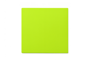 Vibrant neon green square on transparent background