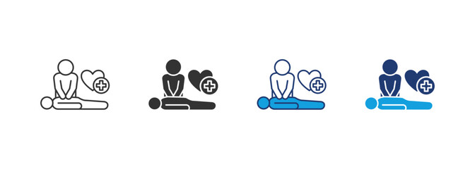 Heart Massage Icon Set Multiple Style Collection