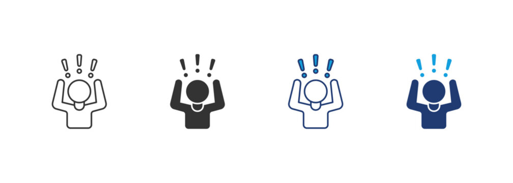 Panic Attack Icon Set Multiple Style Collection