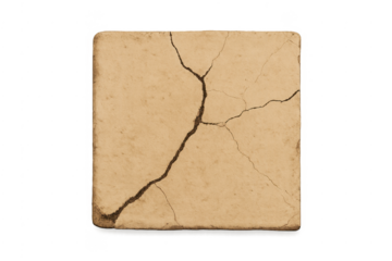 Cracked weathered stone tile with texture isolated