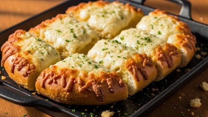 Cheese lover day food Cheesy garlic bread rolls baked to golden brown perfection with herbs | Cheese, lover, day, food, festival.