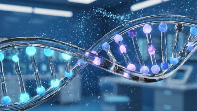 Exploring genetic research advancements in a modern lab scientific visualization high-tech environment