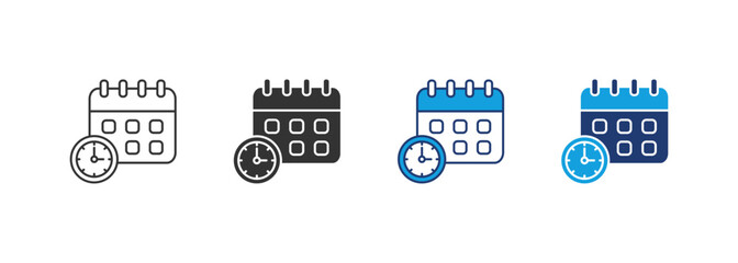 Schedule Icon Set Multiple Style Collection