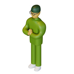 Islamic Father Isometric View