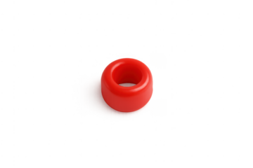 Red 3d geometric torus shape on transparency