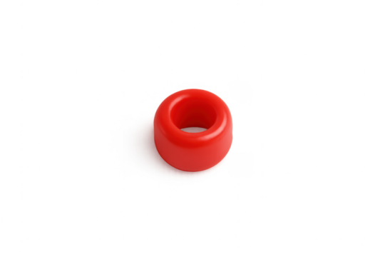 Red 3d geometric torus shape on transparency - Powered by Adobe