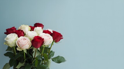 Vibrant bouquet of mixed roses