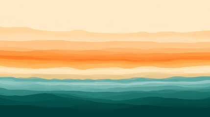 A serene sunset over the ocean, reflecting warm colors on the water.