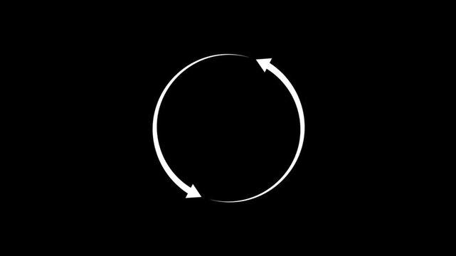 Minimalist hand-drawn white arrows pointing at a circular frame on a black background for highlighting important content in educational videos and presentations.
