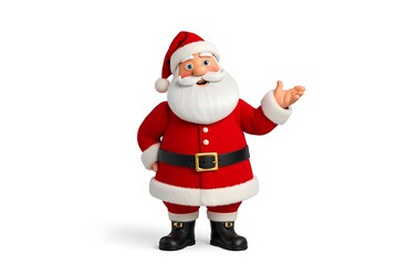 Cheerful Santa Claus 3D illustration waving hello