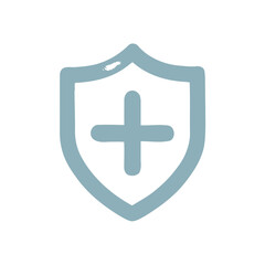 Fototapeta premium Minimal Watercolor Shield Icon for Protection and Security Services