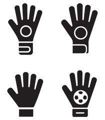 Fototapeta premium Sports Glove Icon Set Featuring Palm Symbols and Wrist Strap Variations