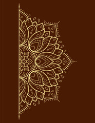 Circular pattern in form of mandala with flower for Henna, Mehndi, tattoo, decoration. Decorative ornament in ethnic oriental style. Outline doodle hand draw vector illustration.