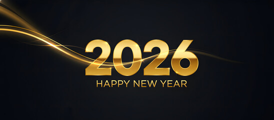 Golden 2026 Happy New Year Festive Greeting
