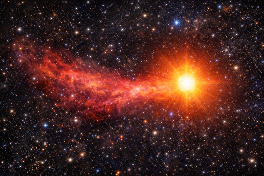 Mira  Omicron Ceti in galaxy background