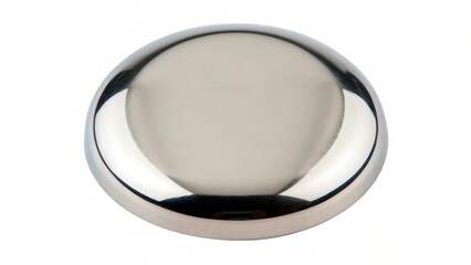 Shiny metal object reflects light in soft manner with smooth surface