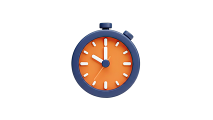 3D Stopwatch Illustration on White Background